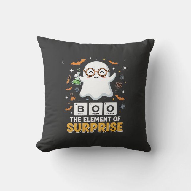 Halloween Boo Element of Surprise Ghost Design_1 Cushion (Front)