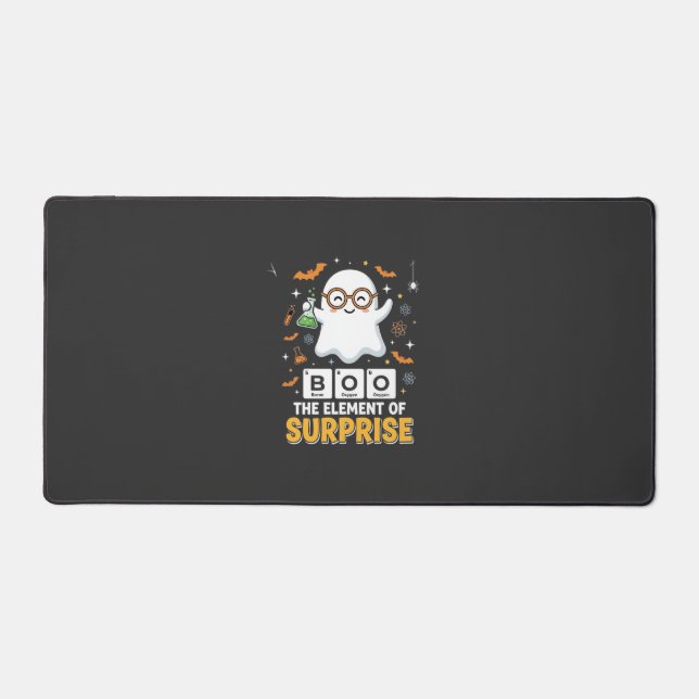 Halloween Boo Element of Surprise Ghost Design_1 Desk Mat (Front)