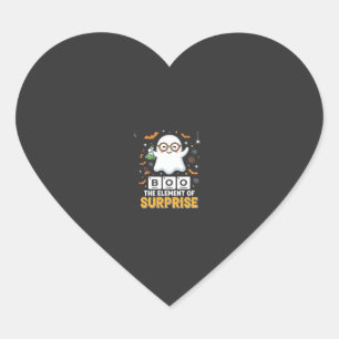 Halloween Boo Element of Surprise Ghost Design_1 Heart Sticker