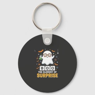 Halloween Boo Element of Surprise Ghost Design_1 Key Ring