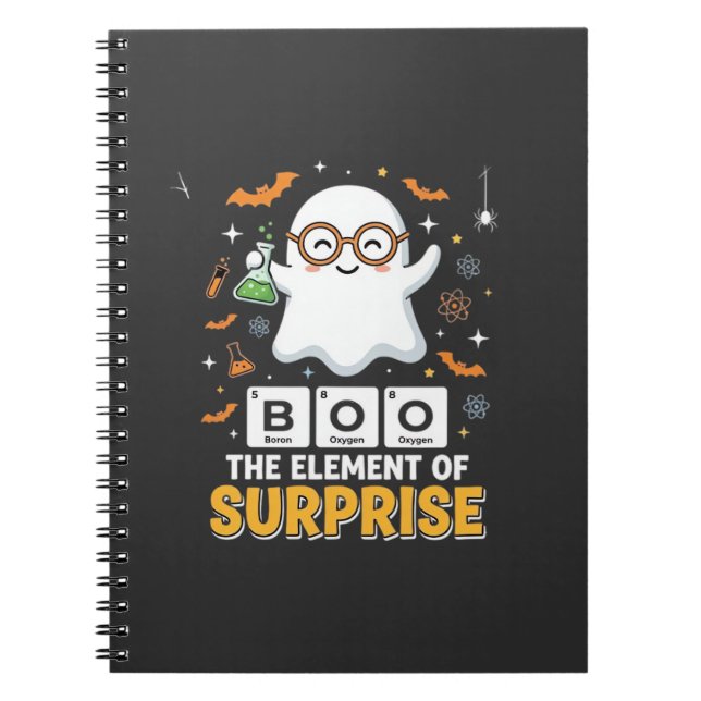Halloween Boo Element of Surprise Ghost Design_1 Notebook (Front)
