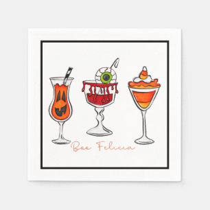 Halloween Boo Felicia Funny Drinks Cocktail  Napkin