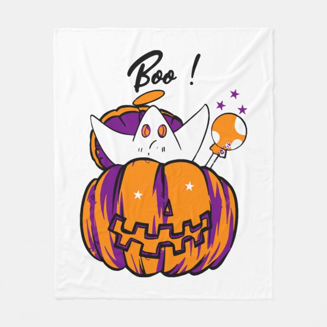 Halloween Boo                         Fleece Blanket (Front)