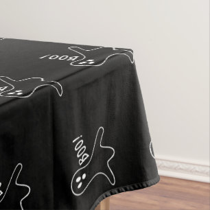 Halloween boo ghost black and white cute pattern tablecloth
