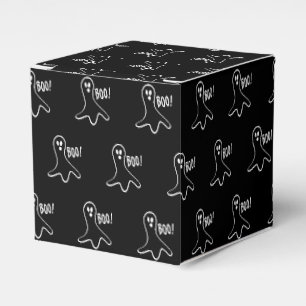 Halloween boo ghost black and white pattern favour box
