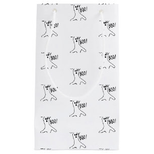 Halloween boo ghost black and white pattern favour small gift bag