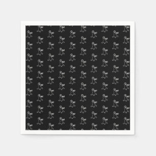Halloween boo ghost black and white pattern paper napkin