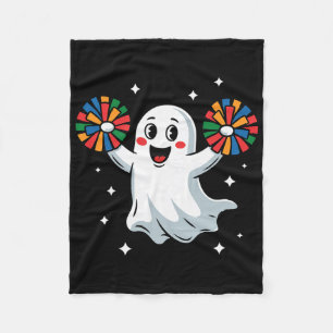 Halloween Boo Ghost Cheerleader Cheerleading Costu Fleece Blanket