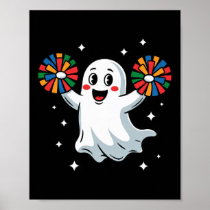 Halloween Boo Ghost Cheerleader Cheerleading Costu Poster