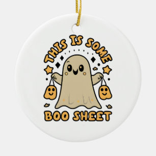 Halloween Boo Ghost Costume This is Some Boo Sheet Ceramic Ornament