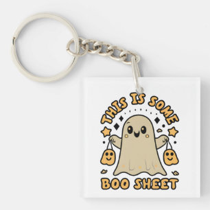 Halloween Boo Ghost Costume This is Some Boo Sheet Key Ring
