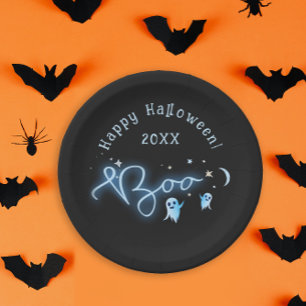 Halloween Boo Ghost Night Haunted Party Paper Plate