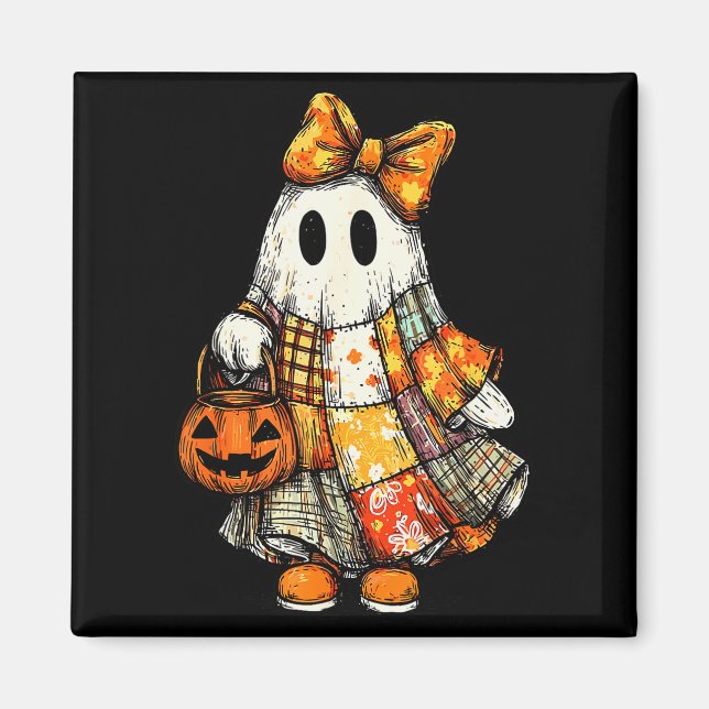 Halloween Boo Ghost Patchwork Quilter Quilting Sew Magnet (Front)