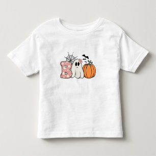 Halloween Boo Ghost Pumpkin Bats Cobweb Toddler T-Shirt
