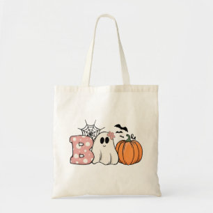 Halloween Boo Ghost Pumpkin Bats Cobweb Tote Bag