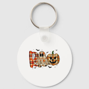 Halloween Boo Ghost Pumpkin Patchwork Girl Women F Key Ring