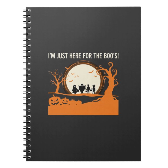 Halloween Boo Ghost Silhouette Notebook (Front)