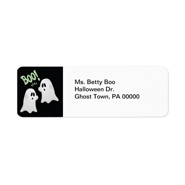 Halloween Boo! Ghosts Return Address Labels (Front)