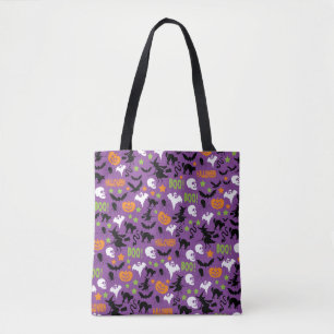 Halloween BOO Ghosts Witch Black Cat Tote Bag