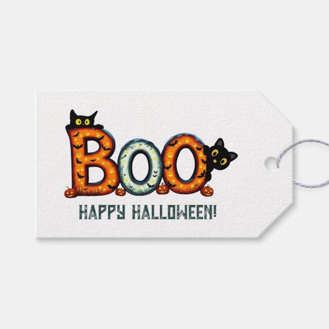 Halloween Boo Gift Tags (Front (Horizontal))