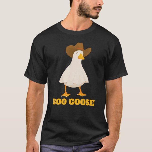 Halloween Boo Goose Funny Ghost Simple Fun  T-Shirt (Front)