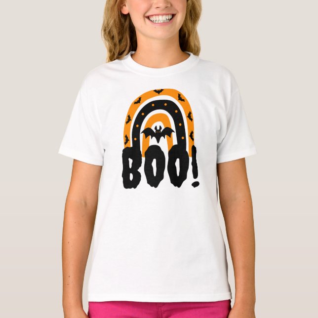 Halloween Boo Halloween Rainbow T-Shirt (Front)