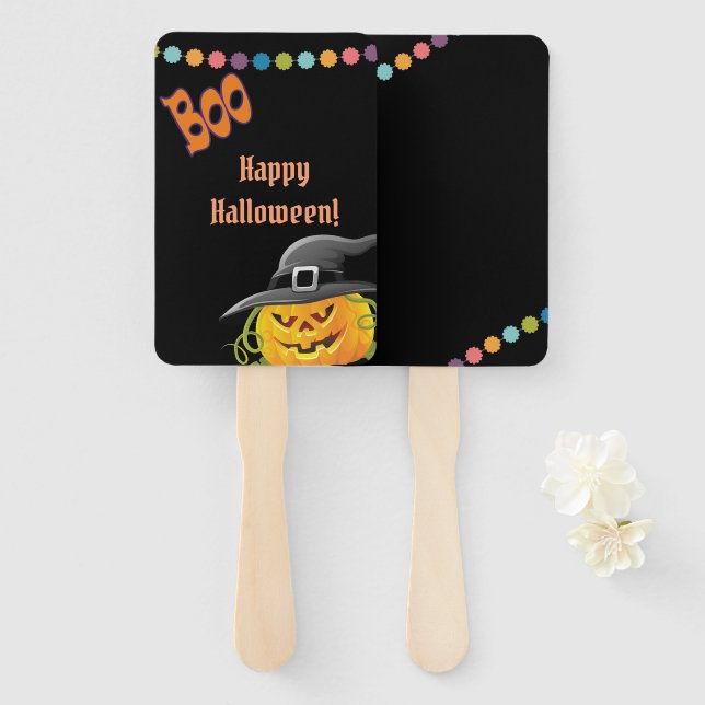 Halloween Boo Hand Fan (Front and Back)