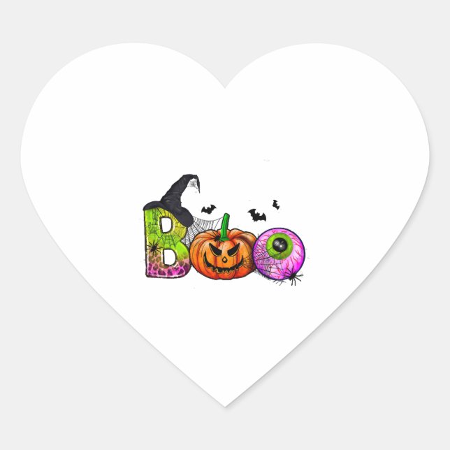 HALLOWEEN BOO      HEART STICKER (Front)