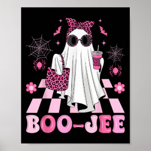Halloween Boo-jee Boujee Ghost Coquette Leopard Co Poster