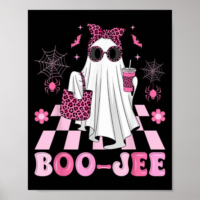 Halloween Boo-jee Boujee Ghost Coquette Leopard Co Poster (Front)