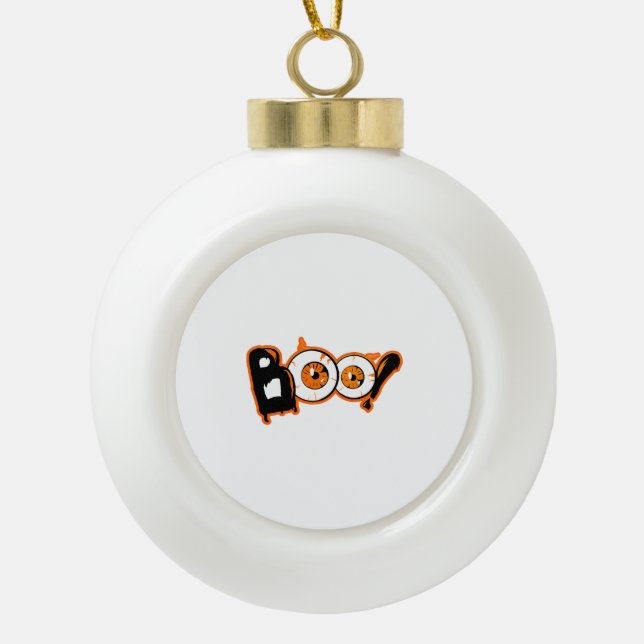 Halloween BOO! l Halloween 2021 Global Halloween Ceramic Ball Christmas Ornament (Front)