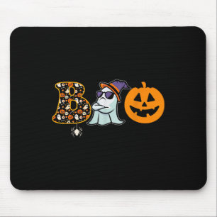 Halloween Boo Outfit For Women Funny Ghost Pumpkin Mouse Pad