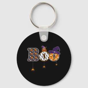 Halloween Boo Owl With Witch Hat Spider Halloween Key Ring