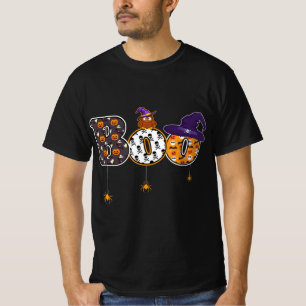 Halloween Boo Owl With Witch Hat Spider Halloween  T-Shirt