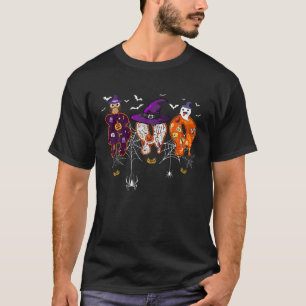 Halloween Boo Owl With Witch Hat Spiders Boys Girl T-Shirt