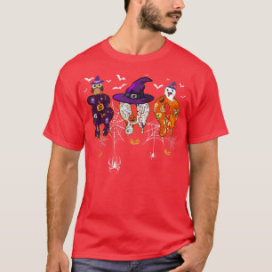 Halloween Boo Owl With Witch Hat Spiders Boys Girl T-Shirt