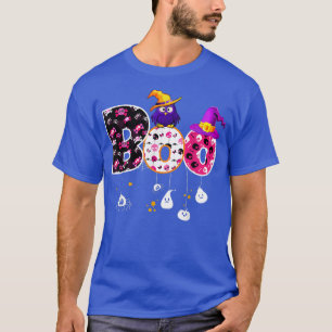 Halloween Boo Owl With Witch Hat Spiders Boys Girl T-Shirt