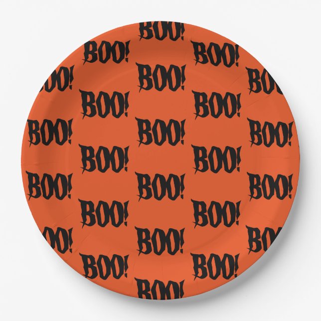 Halloween BOO! Party Paper Plate (Front)