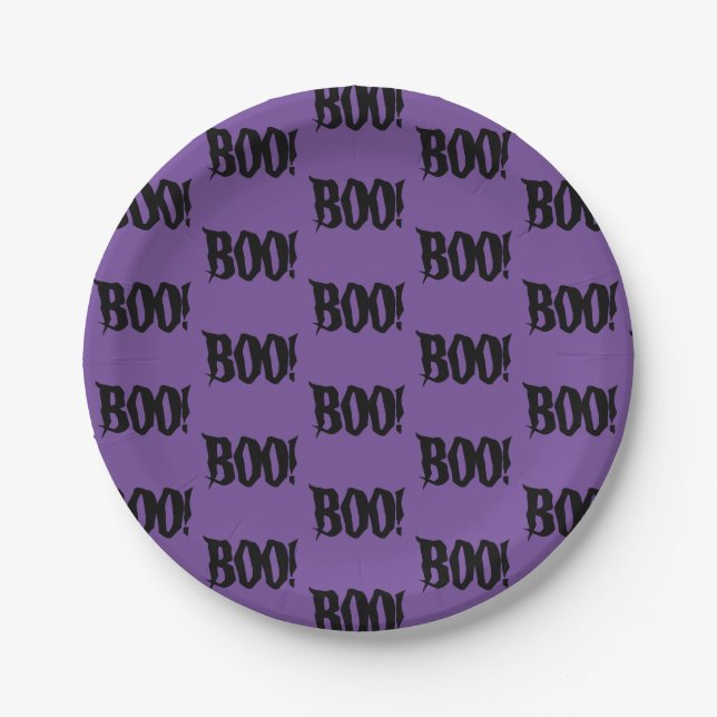 Halloween BOO! Party Paper Plate (Front)