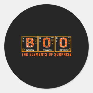 Halloween BOO Primary Elements of Surprise Science Classic Round Sticker