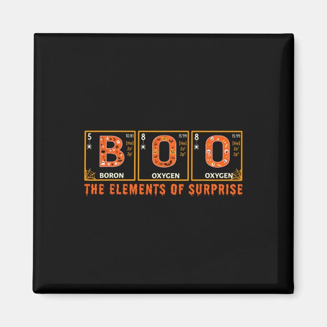 Halloween BOO Primary Elements of Surprise Science Magnet (Front)