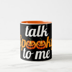 Halloween Boo Pumpkin Talk Spooky To Me Two-Tone Coffee Mug