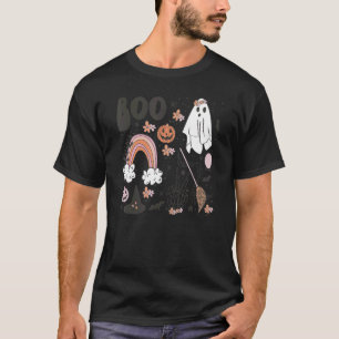 Halloween Boo Rainbow Skeleton Hands Pumpkin Spook T-Shirt