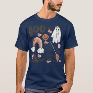 Halloween Boo Rainbow Skeleton Hands Pumpkin Spook T-Shirt