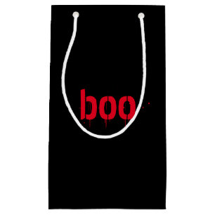 Halloween boo red bloody scary black treat small gift bag