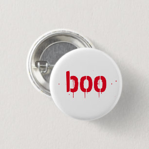 Halloween boo red bloody scary pin button