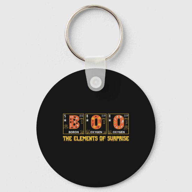 Halloween Boo School Chemistry Nerd Physics Pumpki Key Ring (Front)