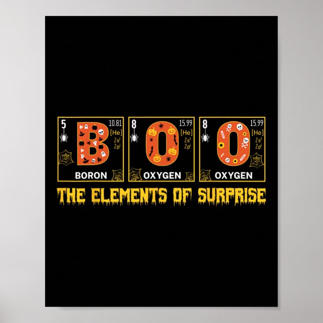 Halloween Boo School Chemistry Nerd Physics Pumpki Poster (Front)