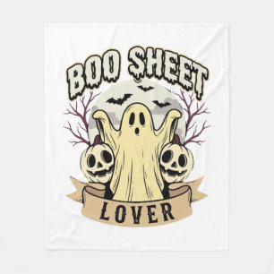 Halloween Boo Sheet Lover Ghost Moon Fleece Blanket
