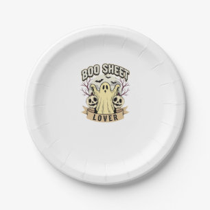 Halloween Boo Sheet Lover Ghost Moon Paper Plate